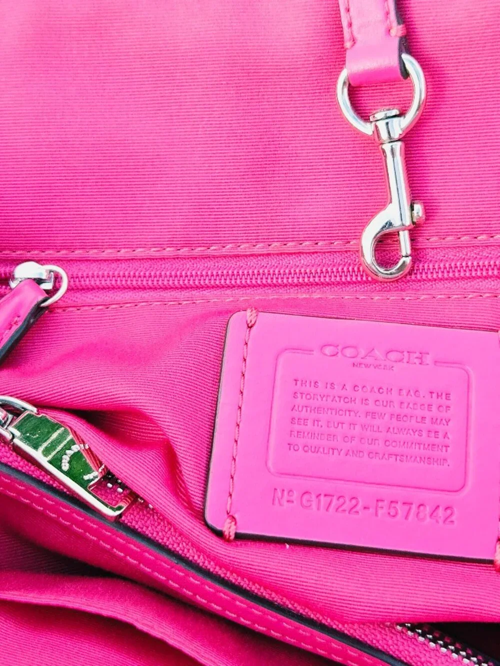 Authentic Coach Signature Drawstring Carry All Tote Pink Leather CC Print Bag